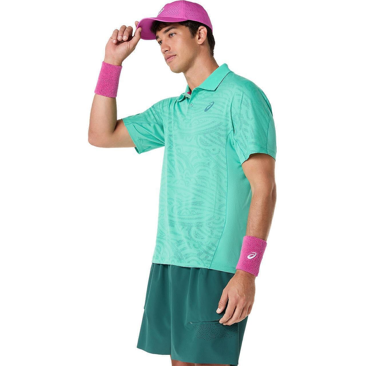 Men's ASICS MATCH JACQUARD T-shirt Aurora Green