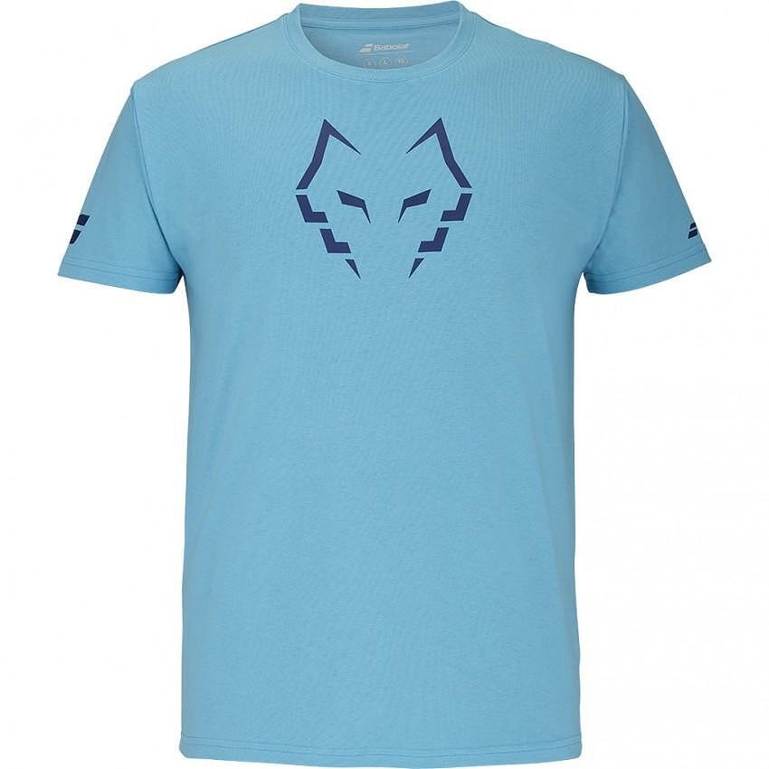 Мъжка тениска Babolat COTTON J. LEBRON CYAN BLUE 2025, памучна с рециклиран полиестер