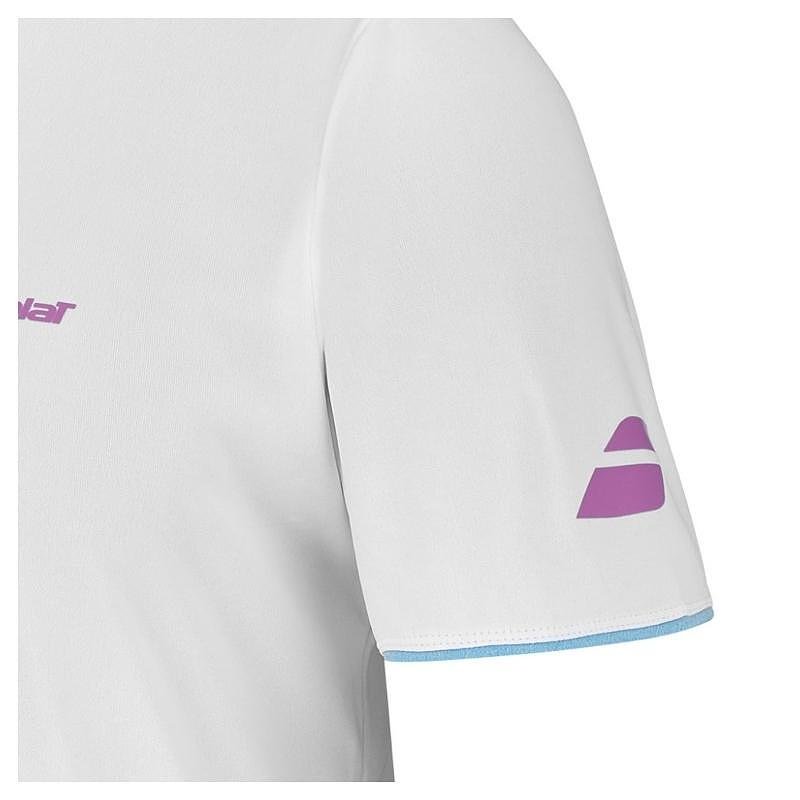 Men's Babolat CREW NECK LEBRON 2025 T-shirt - white, lightweight and breathable for padel and training