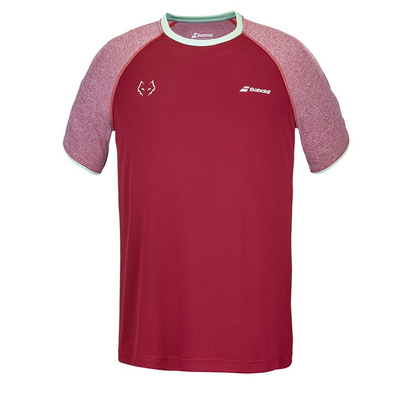 Men's Babolat CREW NECK TEE LEBRON - RED tennis and padel T-shirt, comfortable and lightweight