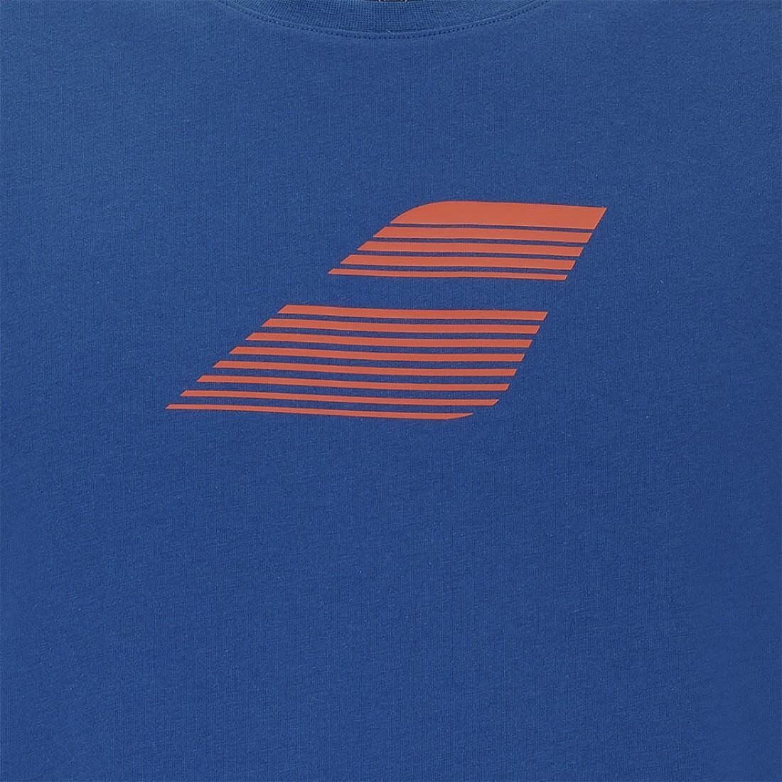 Men's Babolat EXERCISE BIG FLAG T-shirt - dark blue with a dynamic logo for tennis and training