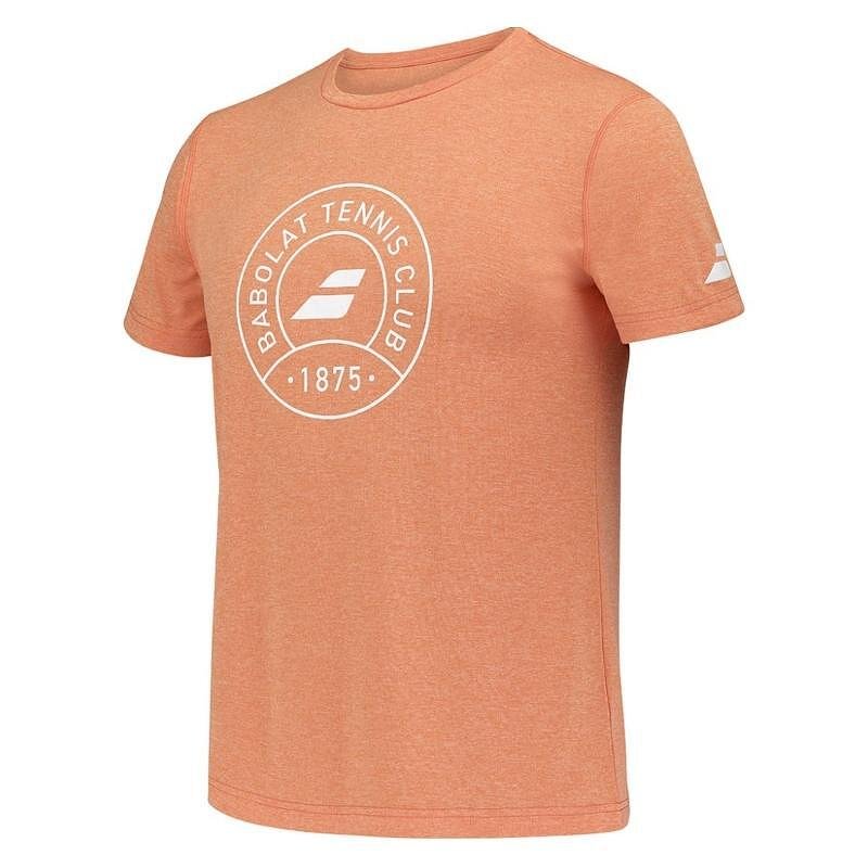 Men's Babolat EXERCISE GRAPHIC T-shirt - vibrant orange, lightweight T-shirt for training and matches, sporty style