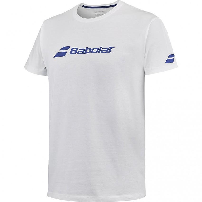 Мъжка тениска Babolat EXERCISE TEE 2024 - white, удобна за тренировка и мач