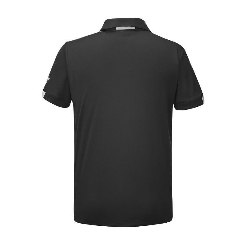 Мъжка тениска Babolat Play Polo 2024 в черно, лека и мека техническа материя за тенис и падел