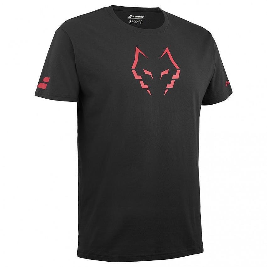 Tricou bărbătesc Babolat TEE LEBRON - negru, pentru tenis și padel, tricou sport confortabil cu design branduit