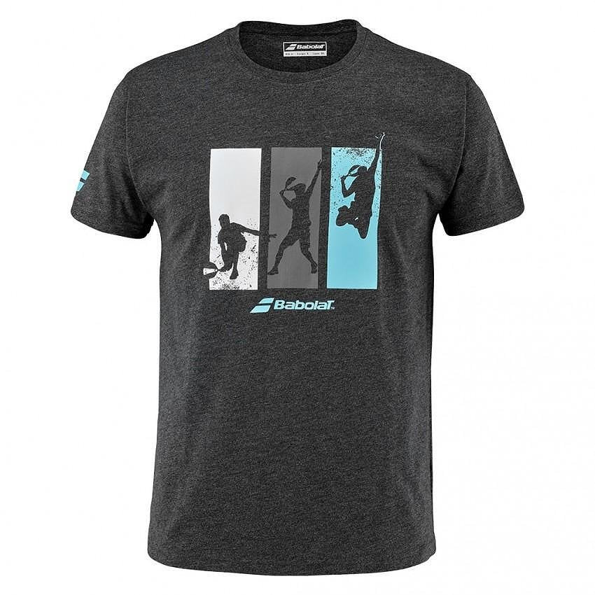Tricou bărbătesc PADEL COTTON - blk, hthr