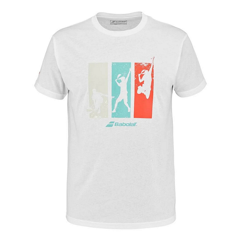 Men's Babolat Padel T-shirt, made from 60% cotton and 40% polyester, with a player print highlighting precision, control, and maneuverability.