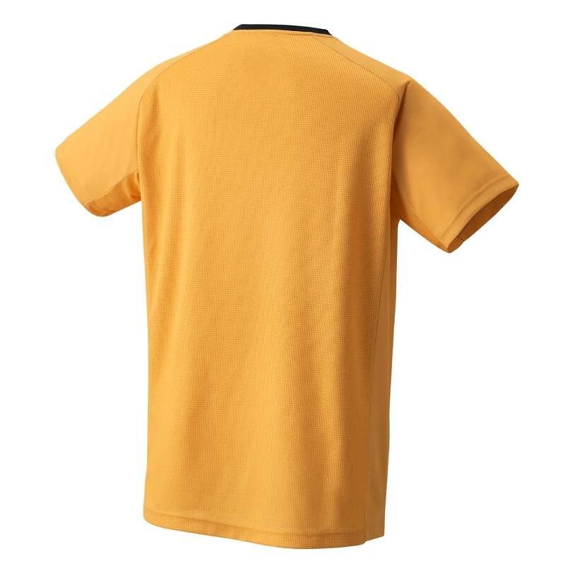 Men's Yonex 10505 Saffron T-shirt - a lightweight, breathable sports T-shirt made of 100% polyester in Saffron