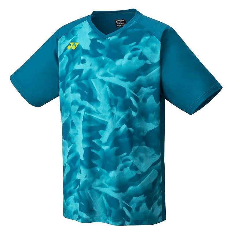 Men's Yonex CREW NECK SHIRT Blue Green tennis shirt – lightweight, breathable, and UV protection for tennis and padel