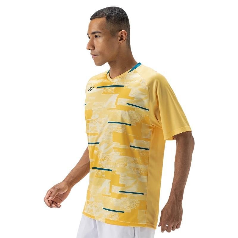 Мъжка тениска Yonex Club Team 2025 Soft Yellow за тенис и тренировки с UV защита и лек комфорт