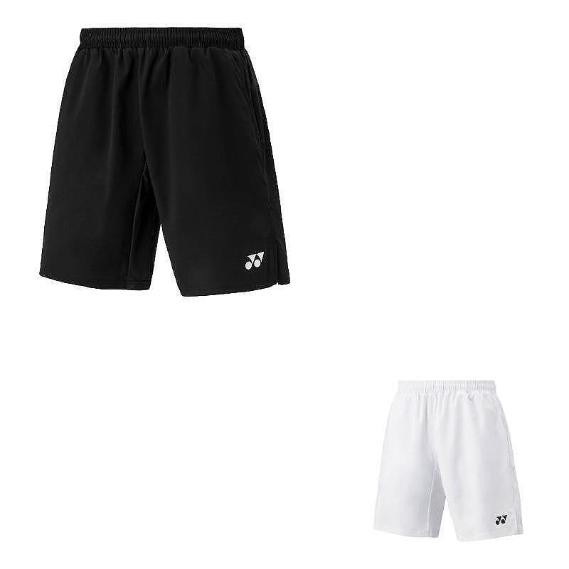 Men's Yonex YM0036 White shorts – breathable tennis shorts in white and black, with UV protection and quick-drying fabric