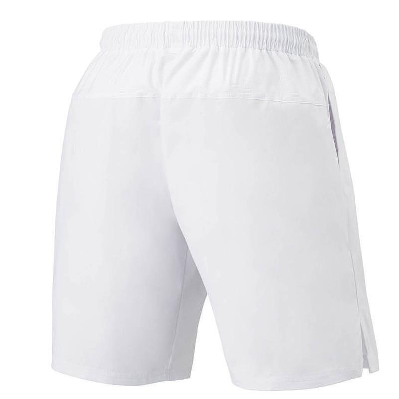 Men's Yonex YM0036 White shorts – lightweight tennis shorts for comfort, quick drying, and UV protection.