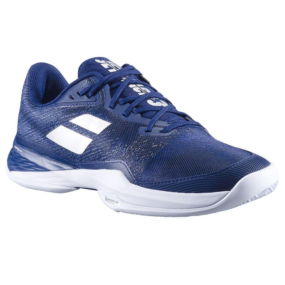 Pantofi sport bărbătești Babolat JET MACH 3 CLAY - bleumarin, argintiu pentru tenis pe zgură, cu confort și stabilitate.