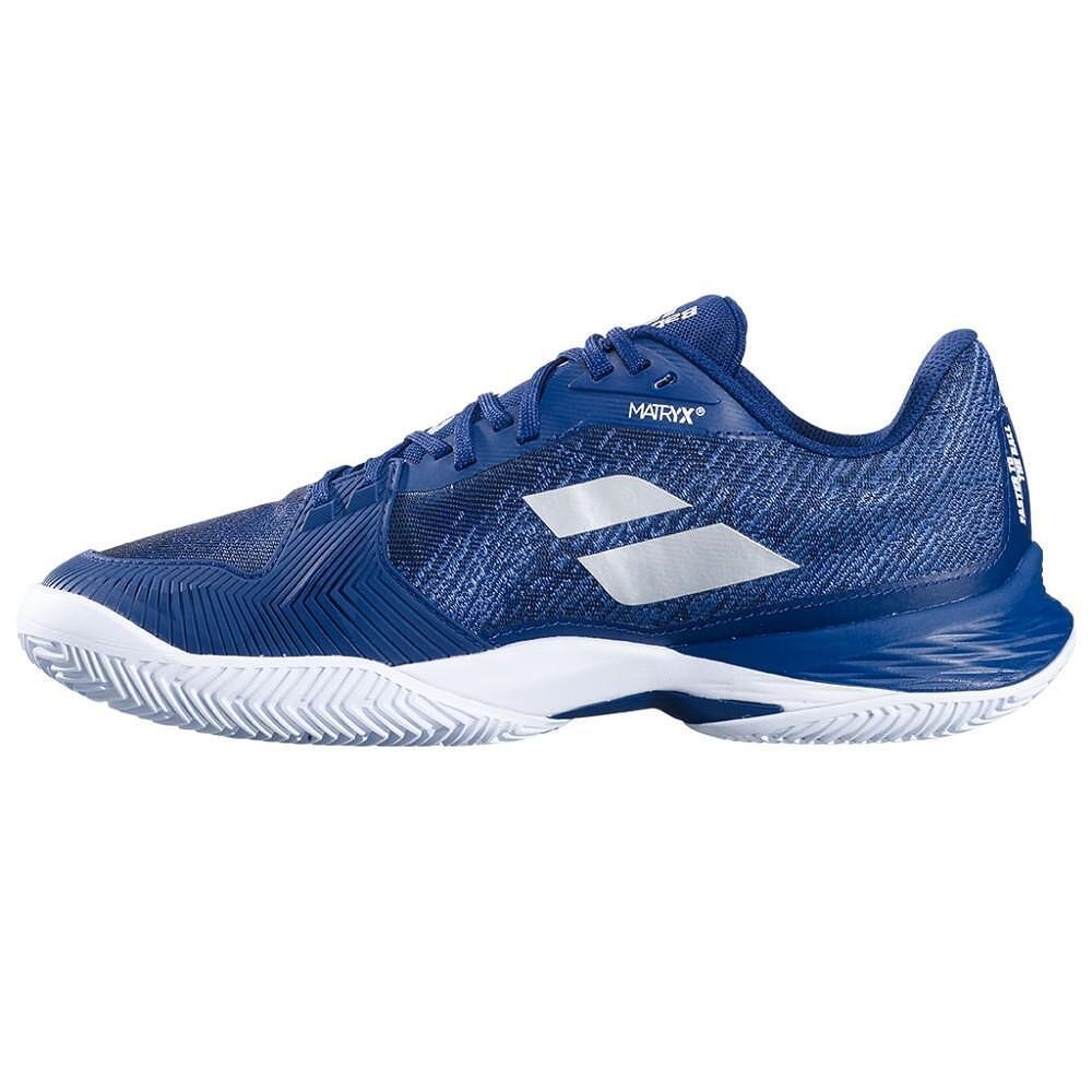 Pantofi sport bărbătești Babolat JET MACH 3 CLAY - bleumarin, argintiu – pantofi de tenis pentru stabilitate, confort și aderență