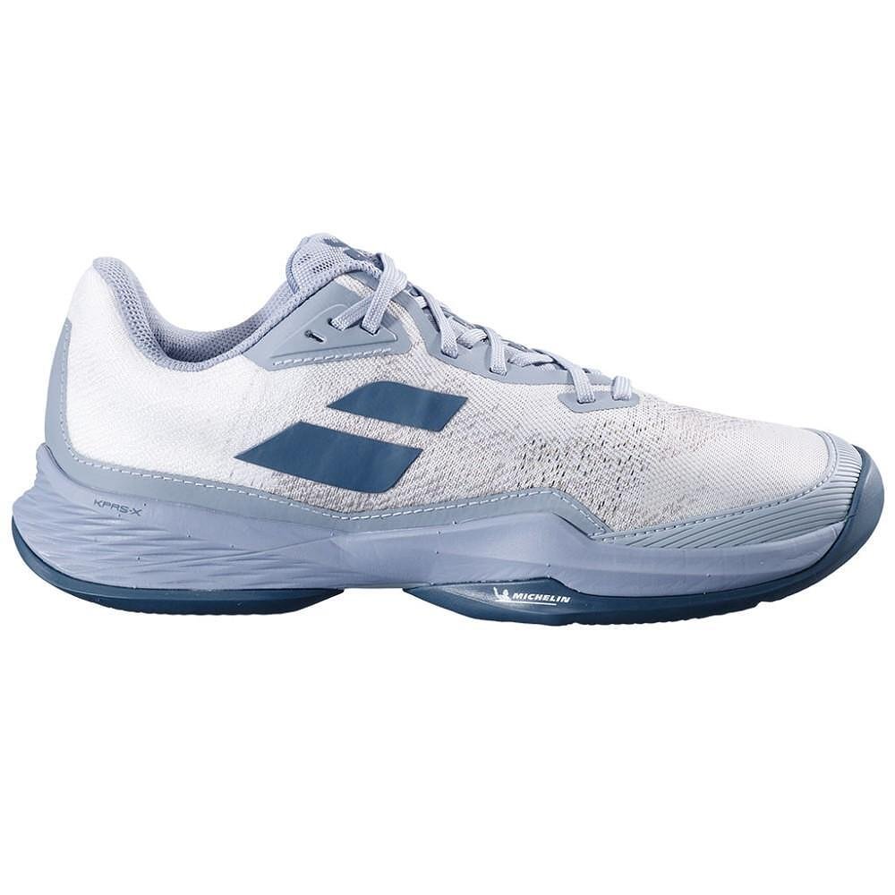 Pantofi de tenis pentru bărbați Babolat JET MACH 3 CLAY - alb, gri închis pentru tenis, cu confort, stabilitate și aderență pe zgură