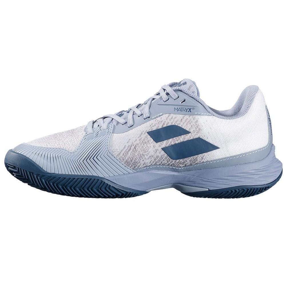 Pantofi de tenis pentru bărbați Babolat JET MACH 3 CLAY - alb, gri închis pentru tenis pe zgură, cu confort și stabilitate