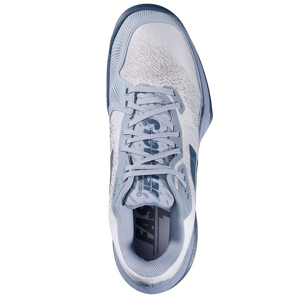 Pantofi de tenis pentru bărbați Babolat JET MACH 3 CLAY - alb, gri închis, cu stabilitate excelentă și aderență