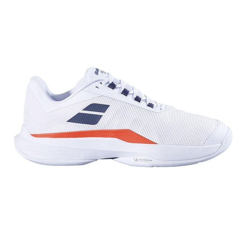 Мъжки маратонки Babolat JET TERE 2 AC - white, str. red – леки all court тенис маратонки за скорост и комфорт