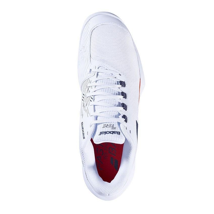 Мъжки маратонки Babolat JET TERE 2 AC - white, str. red – леки тенис маратонки за all courts