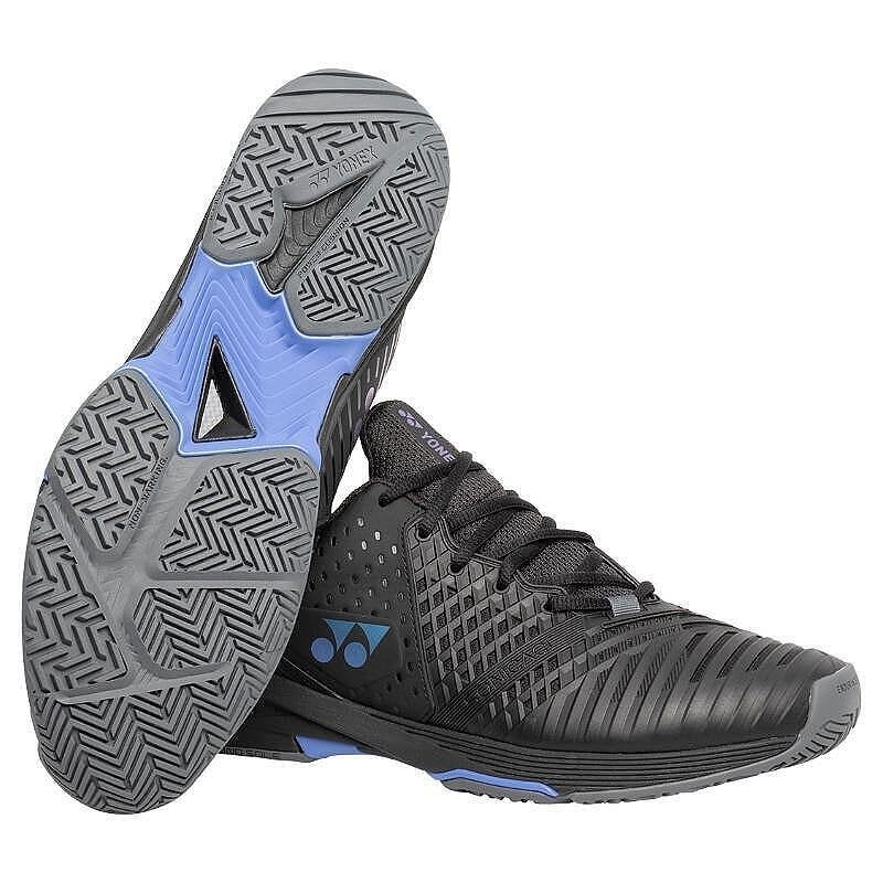 Pantofi sport pentru bărbați Yonex PC SONICAGE 3 Black – pantofi de tenis ușori pentru teren, cu talpă lată 2E și stabilitate