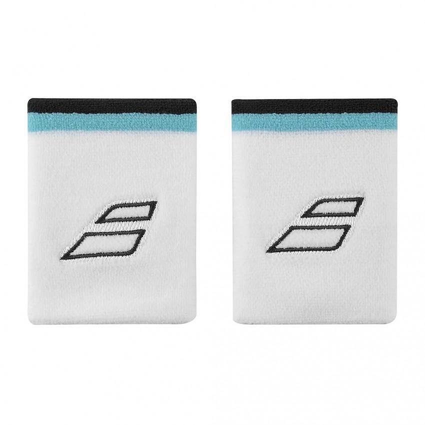 Накитник Babolat TERRY JUMBO x2 - white, estate blue – меки хавлиени накитници, 2 броя, удобни за тенис и падел