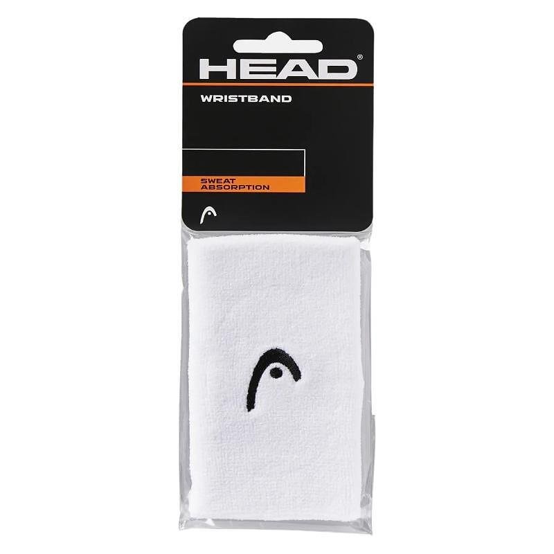 Накитници Head 5'' - white, бели спортни накитници за абсорбация на потта и комфорт при тенис и падел