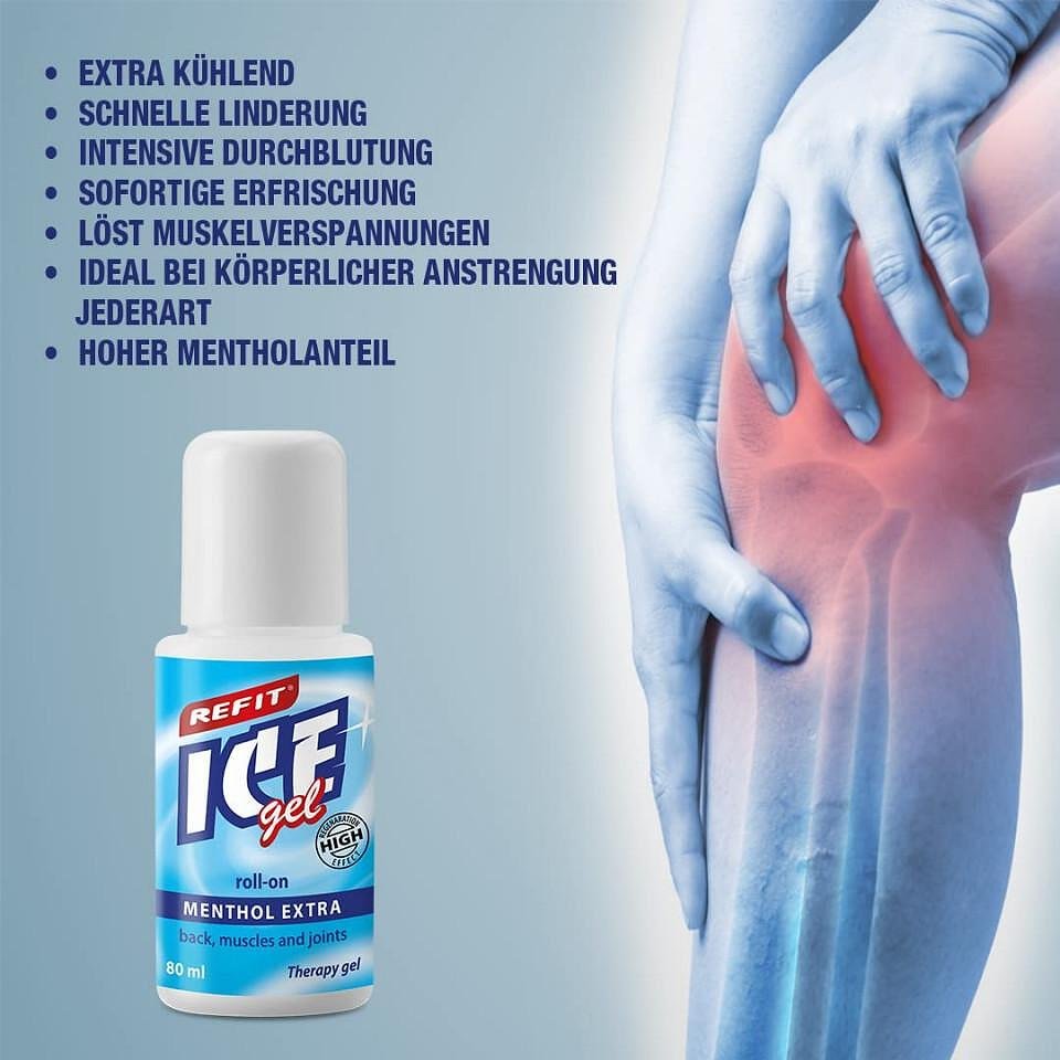 Cooling gel Refit Ice Gel Menthol Extra 80 ml Roll-on