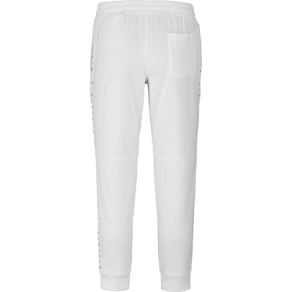 PADEL SWEATPANTS BABOLAT SWEAT PANT J. LEBRON WHITE - white sports pants for padel with pockets and ribbed cuffs