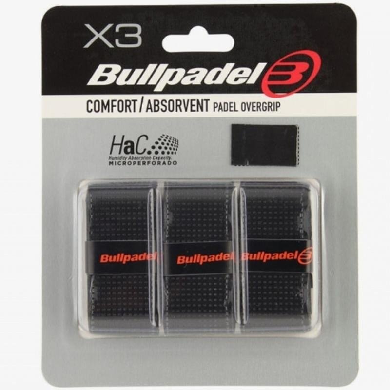Bullpadel Perforado Black padel grips - 3 pieces