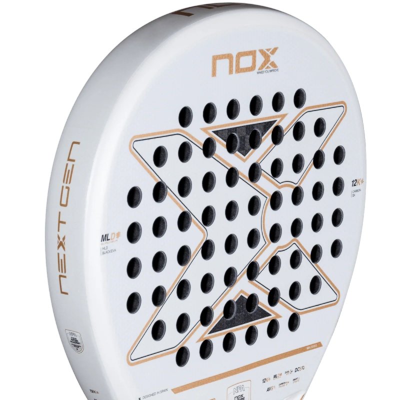 NextGen Pro Hybrid 12K NFA– professional padel racket with a hybrid shape, Carbon 12K, HR3 Black EVA and EOS Flap for an excellent balance between control and power.