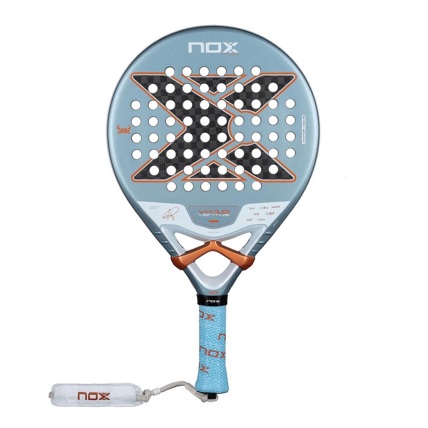 Rachetă de padel VK10 Ventus 12K Control cu carbon 12K, nucleu MLD Black EVA, suprafață Dual Spin și formă rotundă, destinată jucătorilor profesioniști.