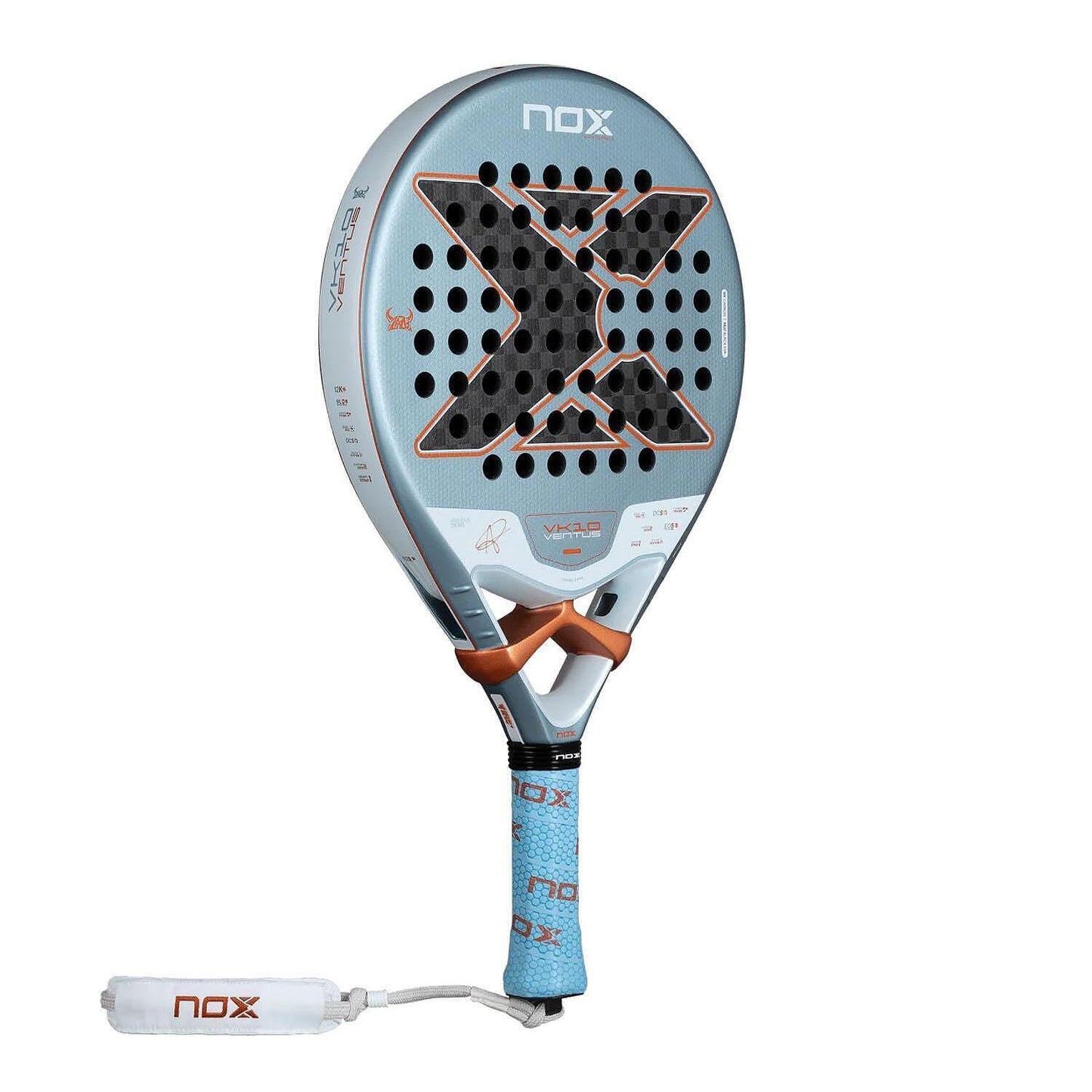 Rachetă de padel VK10 Ventus 12K Control cu carbon 12K, nucleu MLD Black EVA, suprafață Dual Spin și formă rotundă, destinată jucătorilor profesioniști.