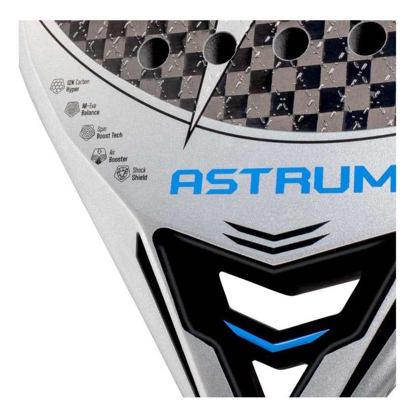 Star Vie Astrum padel racket – a professional round-shaped padel racket with 15K Aluminized Carbon, Soft 30 EVA and Full Plane Effect for maximum control, comfort and spin.