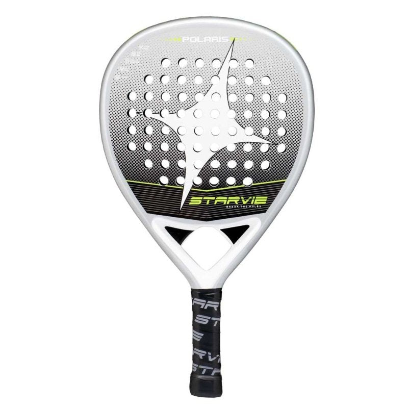Star Vie Polaris padel racket– a professional teardrop-shaped padel racket with 12K Carbon, Soft 30 EVA, Hex Tech and Noene Inside for an excellent balance of control, power and comfort.