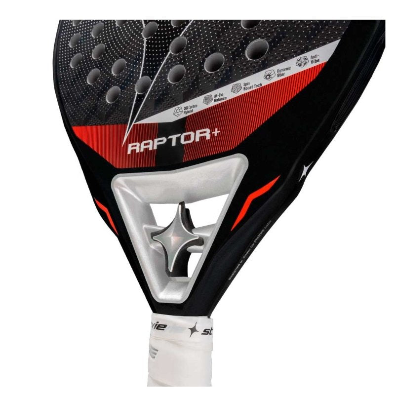 Padel racket Star Vie Raptor +– professional padel racket with a round shape, 12K Carbon, Soft 30 EVA, Full Plane Effect and Noene Inside for maximum control, comfort and spin.