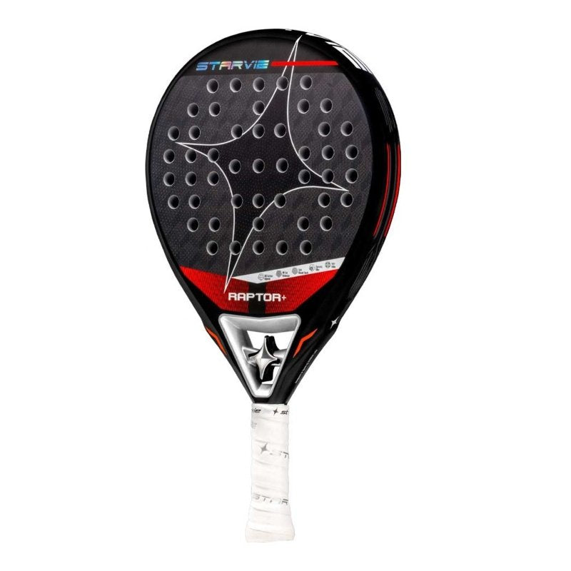 Padel racket Star Vie Raptor +– professional padel racket with a round shape, 12K Carbon, Soft 30 EVA, Full Plane Effect and Noene Inside for maximum control, comfort and spin.