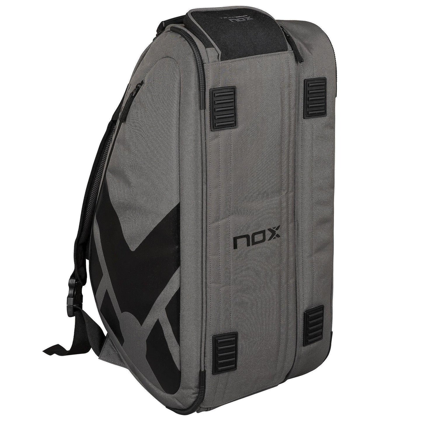 NOX TEAM AT10 padel bag – grey-black sports bag with thermal compartment, shoe compartment and space for up to 3 padel rackets, inspired by Agustín Tapia.