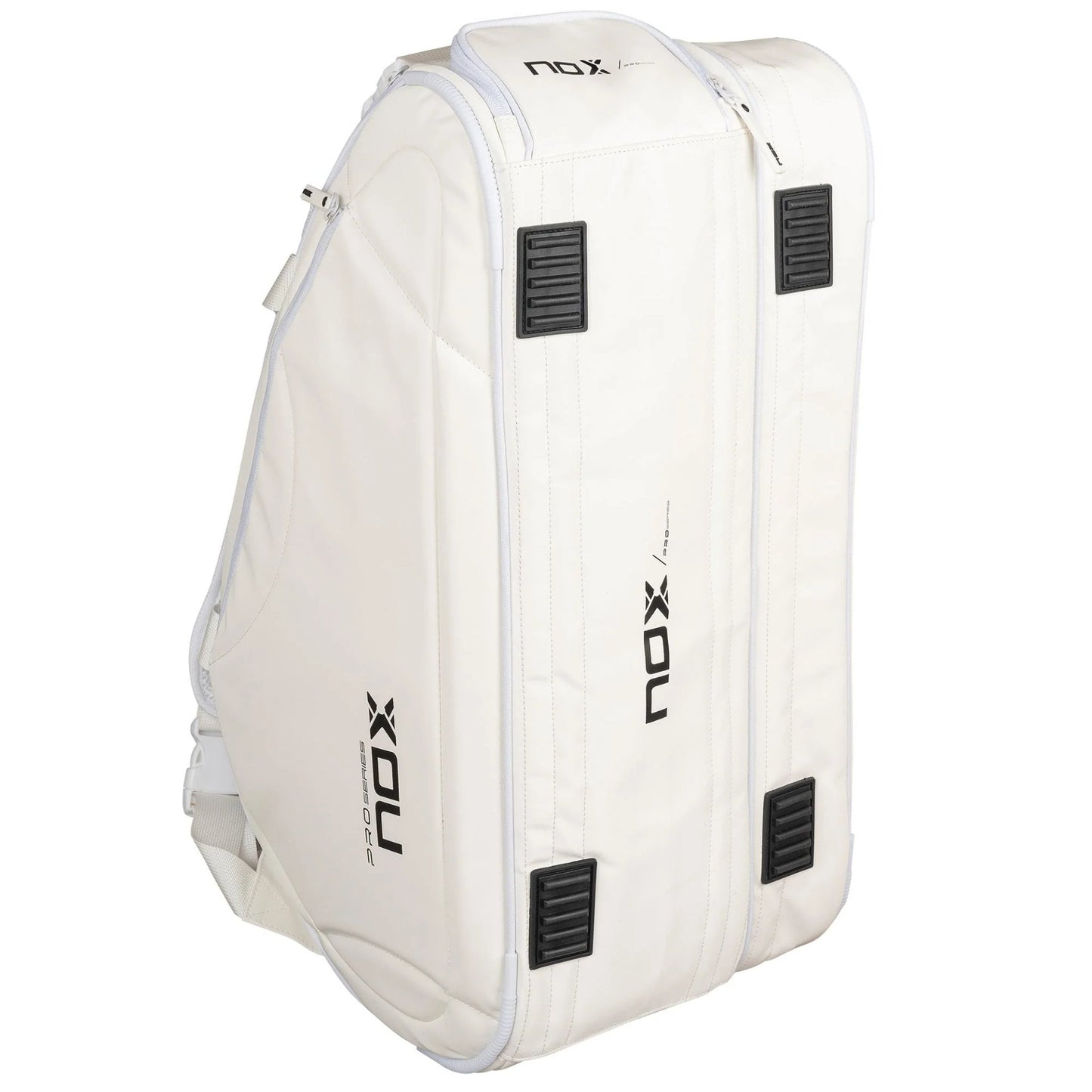 NOX Pro Series White padel bag – a stylish sports bag in white with a thermal compartment, shoe compartment, and space for up to 3 padel rackets.