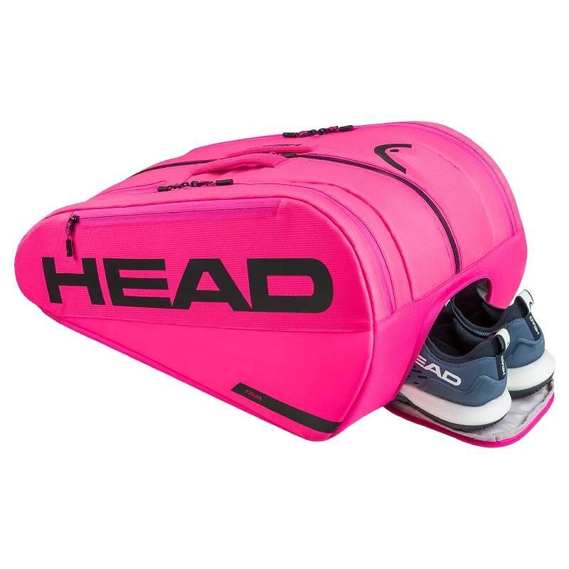 Head Tour Pink padel thermo bag in pink, with large capacity and pockets for padel rackets, shoes, and accessories