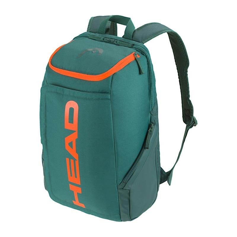 Раница Head Pro 28L Dark Cyan/Fluo Orange за тенис и падел, модерна и компактна с отделения за ракети и аксесоари