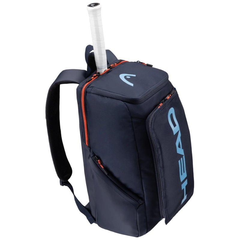 Раница Head Pro 28L Navy Blue – тенис раница с място за 2 ракети, модерен дизайн за спорт и ежедневие.