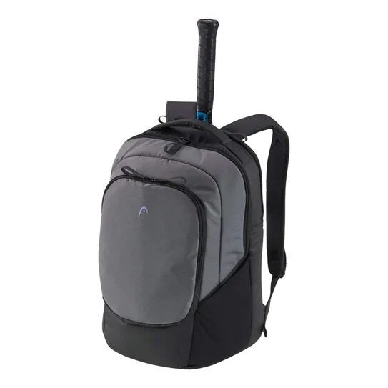 Head Pro X 30L Black/Grey backpack tennis backpack for sport and everyday use, with a racquet compartment and modern design
