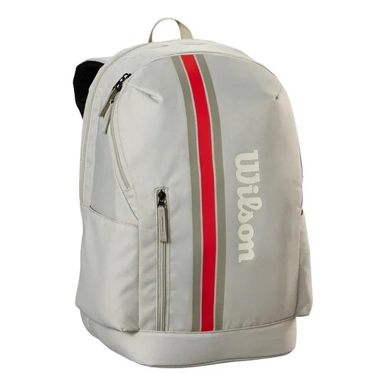 Wilson Team Beige backpack – Wilson tennis backpack for 1-2 racquets, accessory pockets and comfortable carrying
