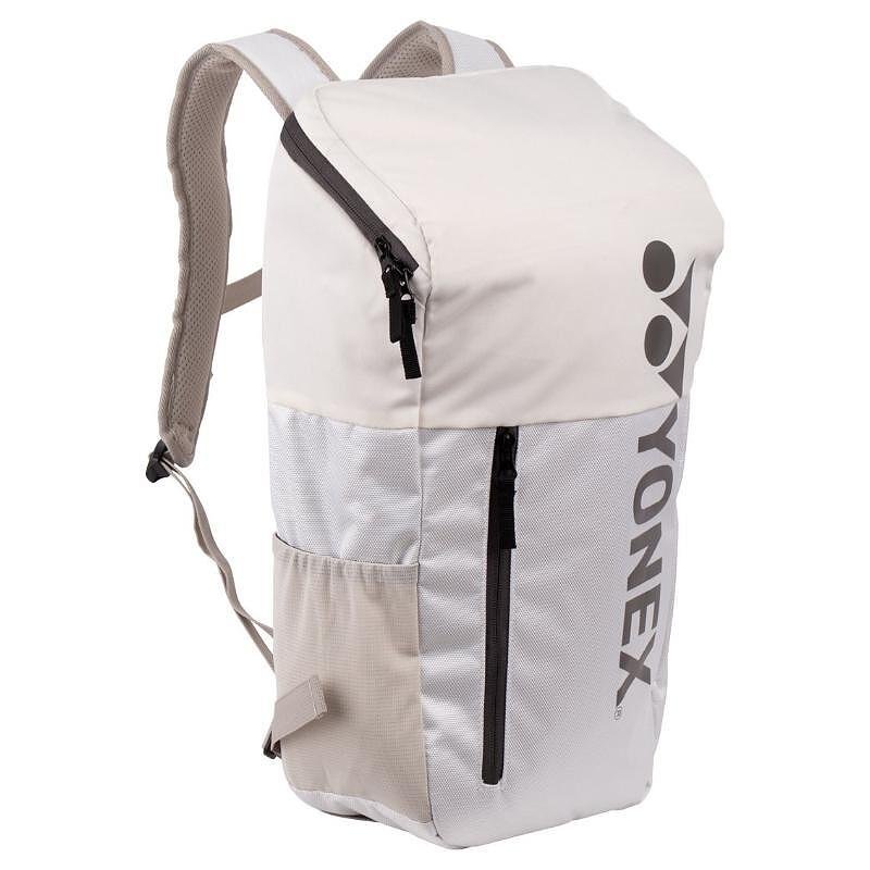 Rucsac Yonex Club Line 28L White, rucsac alb de tenis cu compartiment pentru rachetă și spațiu pentru echipament