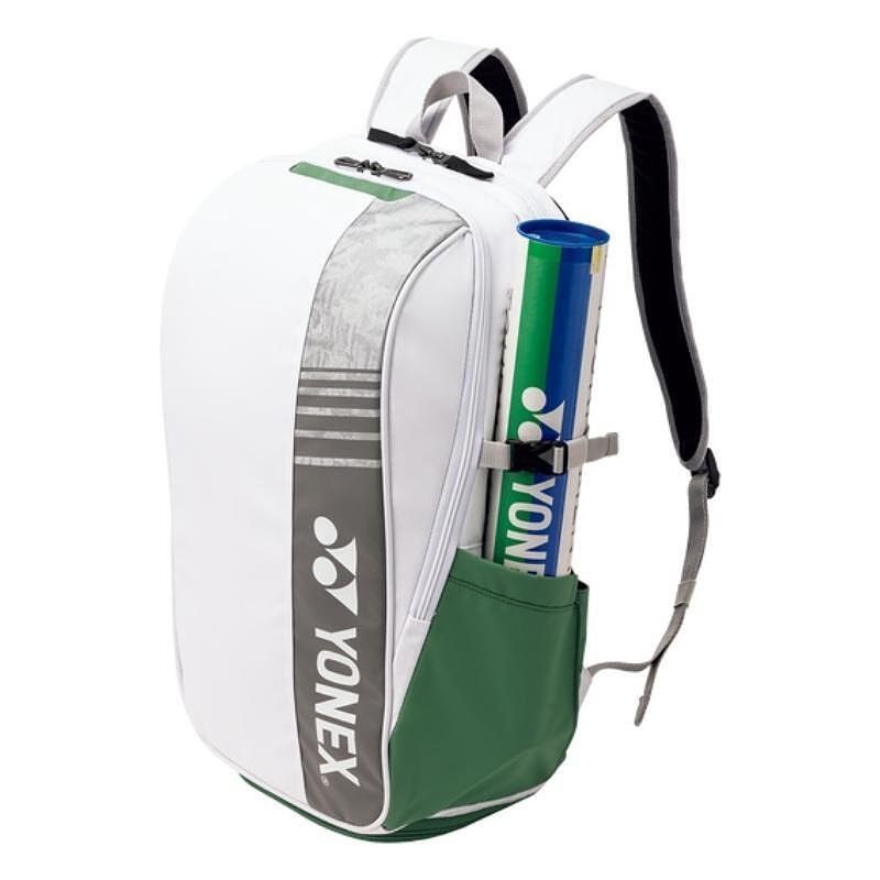 Rucsac Yonex Club White - rucsac de tenis alb Yonex cu compartimente pentru rachete, pantofi și obiecte personale