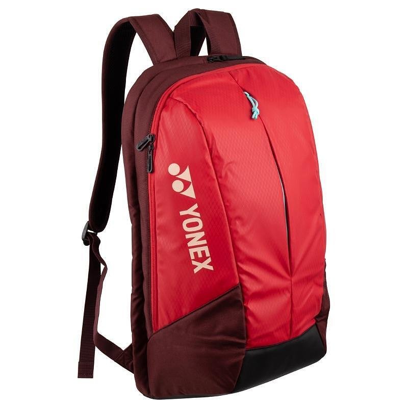 Yonex Team 28L Ruby Red backpack – a stylish 28L tennis backpack in ruby red for training, travel, and sports gear.