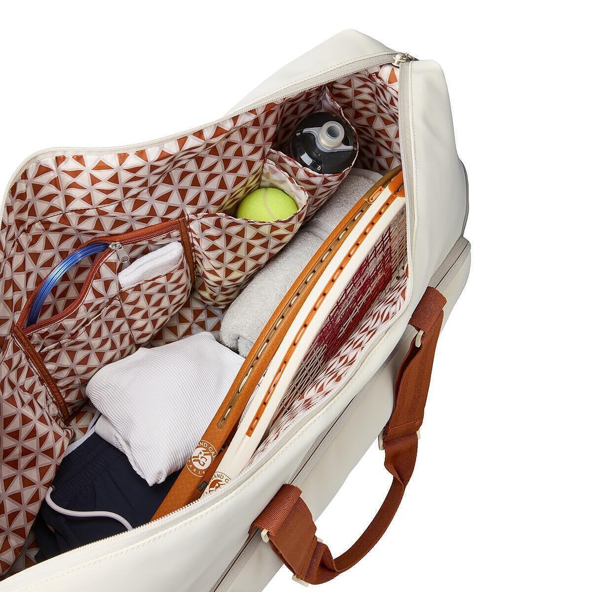 Wilson Roland Garros 2025 Large bag - cream, clay – tennis bag with room for 6 rackets and gear