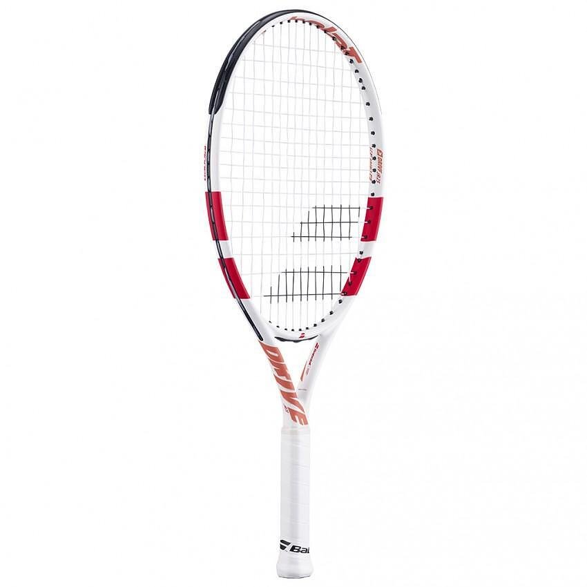 Rachetă de tenis Babolat Drive Junior 23 White pentru copii de 6-8 ani, ușoară și comodă pentru învățare și control