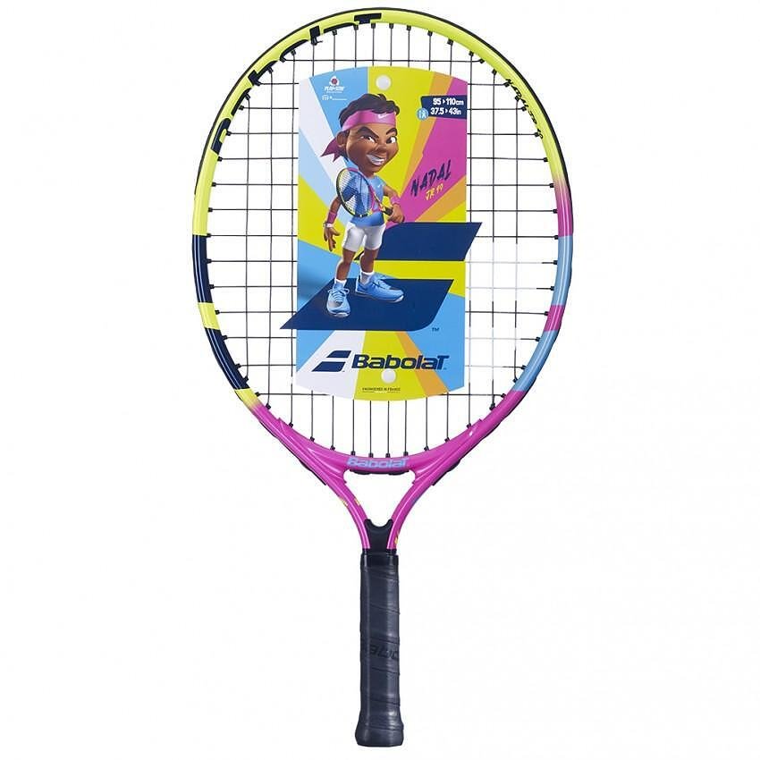 Rachetă de tenis Babolat Nadal Junior 19 pentru copii 4-5 ani, cu husă, în culorile lui Rafael Nadal