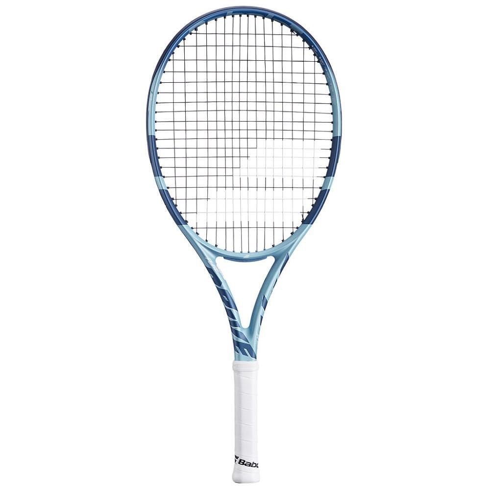 Rachetă de tenis Babolat Pure Drive Junior 26 Gen11 Light Blue pentru tineri jucători, ușoară și puternică